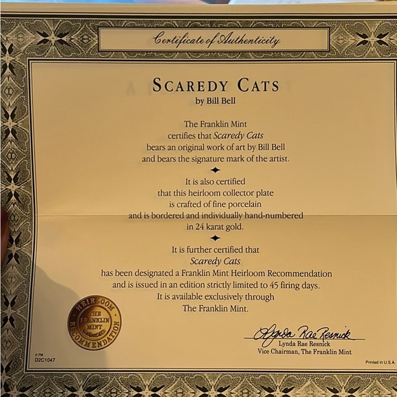 Holiday Cats Plate Collection by Franklin Mint, Limited Edition - Picture 5 of 11